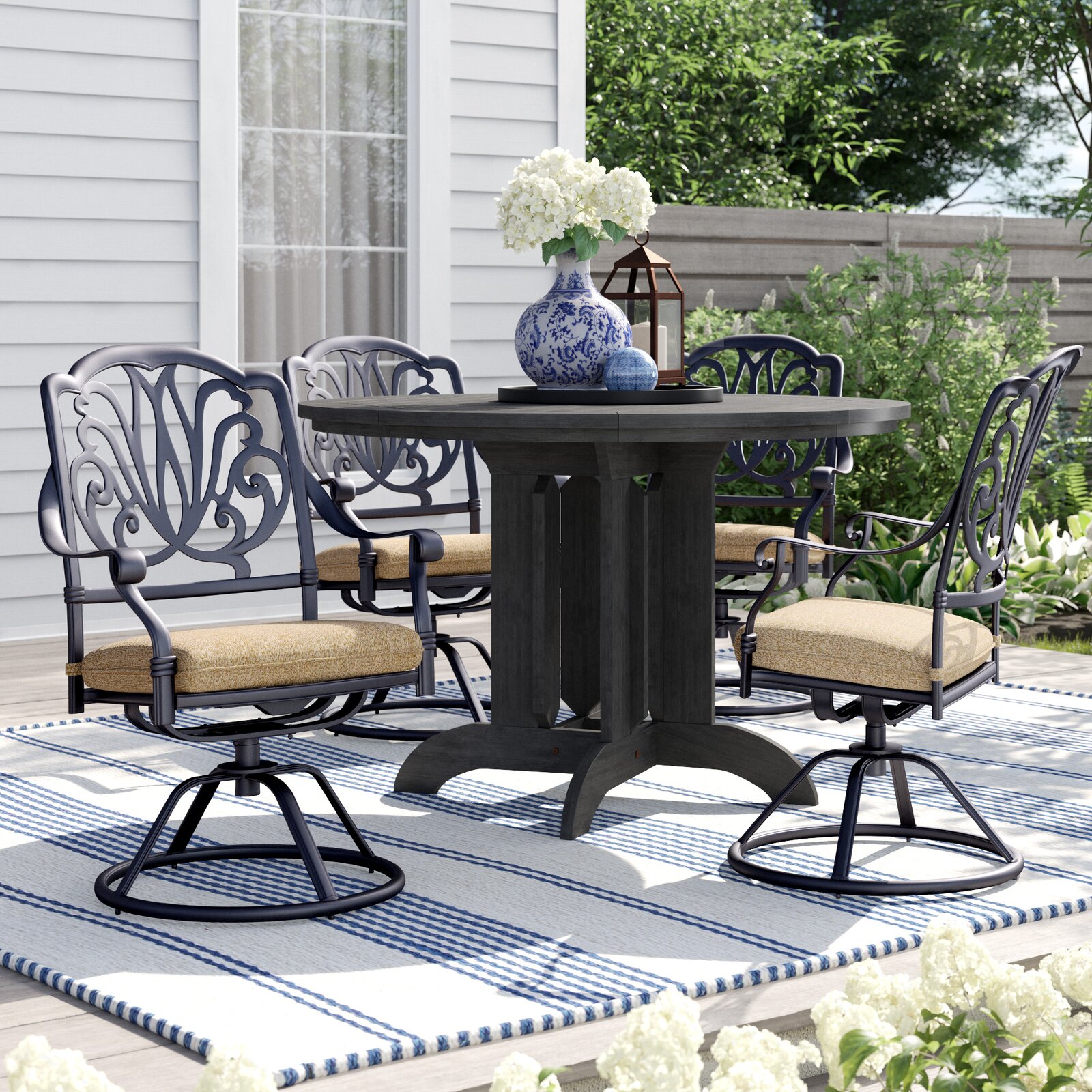 Three Posts? Outdoor Lebanon Rocking Metal Chair with Cushions & Reviews